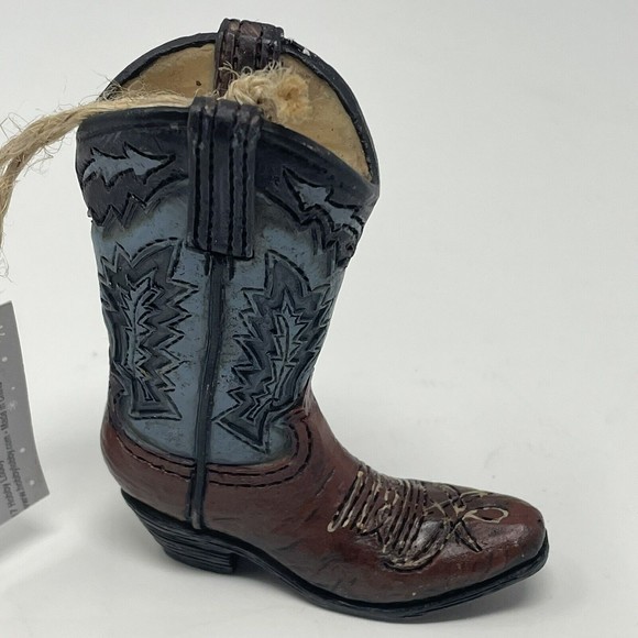 New Blue Cowboy Boot CHRISTMAS  ORNAMENT 3 Inch‎ Western Country Cowgirl - Picture 1 of 11